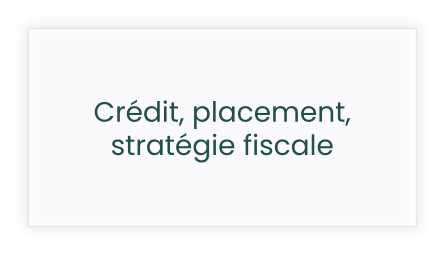 Crédit, placement, stratégie fiscale